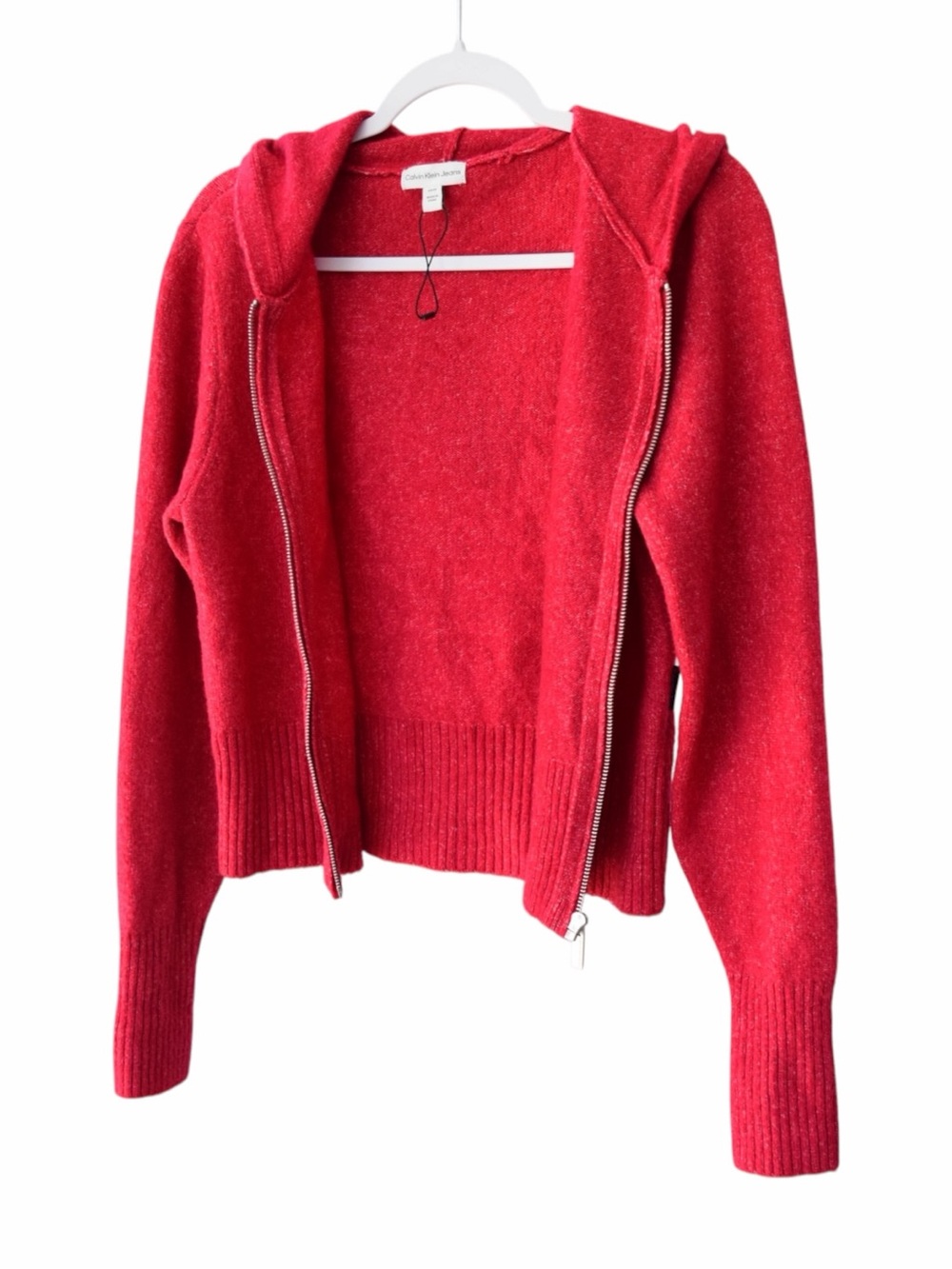 Calvin Klein Small Pink Hooded Zip Cardigan